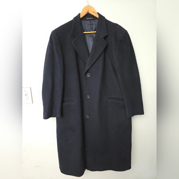Kuppenheimer Men’s Peacoat Cashmere Blend Navy Blue England Quiet Luxury *read* - Picture 1 of 14